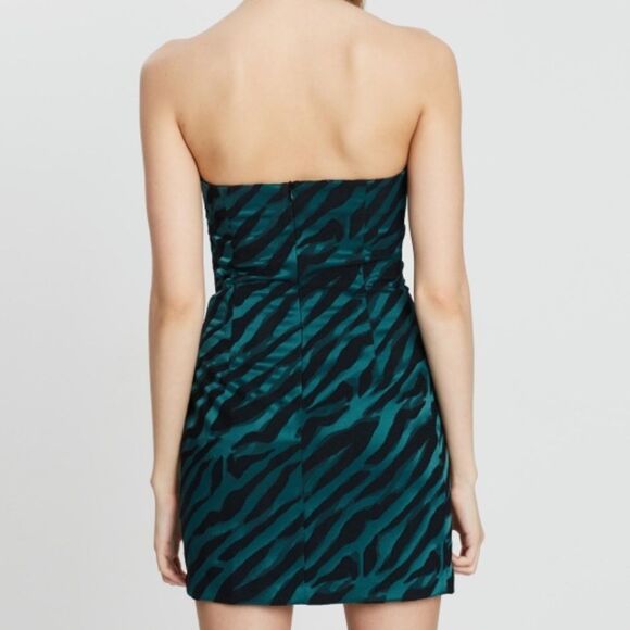 Bec + Bridge Discotheque Mini Dress Zebra Animal Print Metallic Party Size 4 - Picture 3 of 11